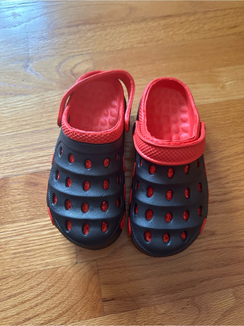 Kids Red and Black Comfort Clogs - Lightweight Slip-On
